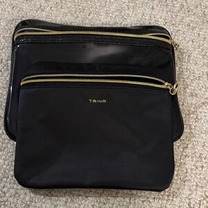 Trina Turk Black and Gold Cosmetic Bag Set